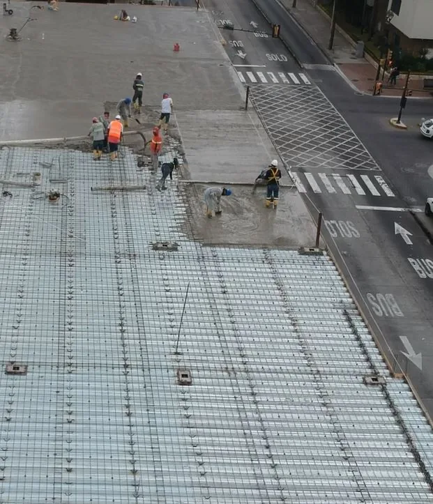 Composite slab pour, seen from the neighbouring building.